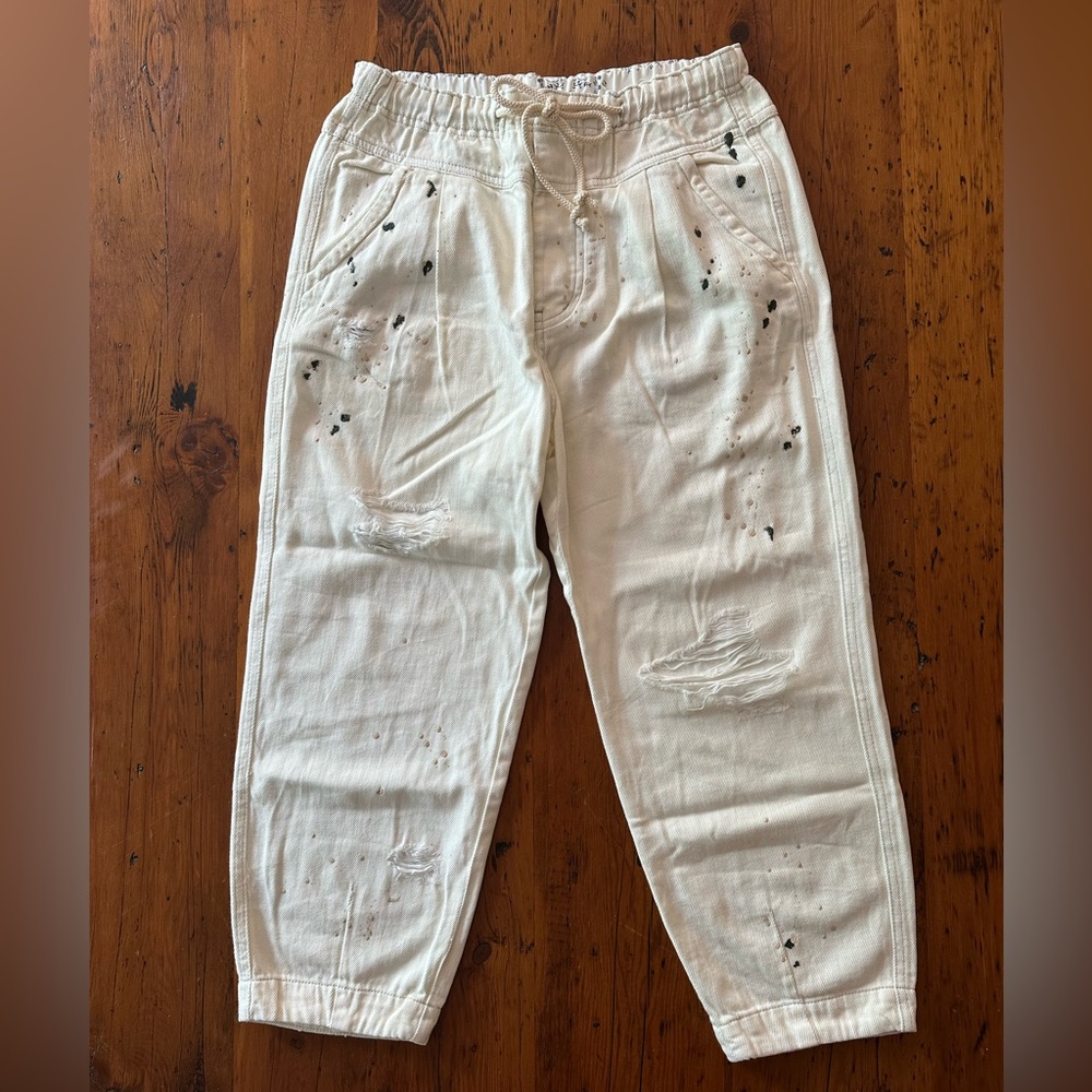 Free People Cream Cropped Pants